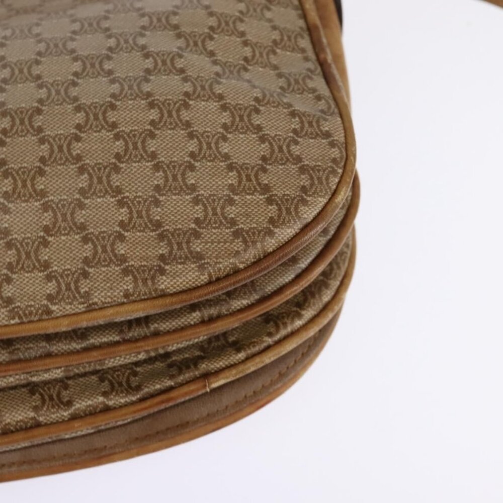 Authentic CELINE Macadam Canvas Shoulder Bag PVC Beige Gold - Picture 5 of 16